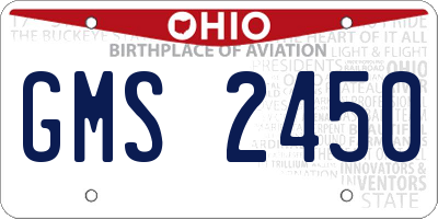 OH license plate GMS2450