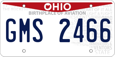 OH license plate GMS2466