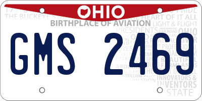 OH license plate GMS2469