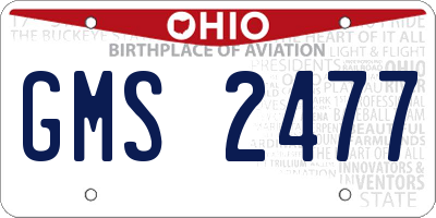 OH license plate GMS2477