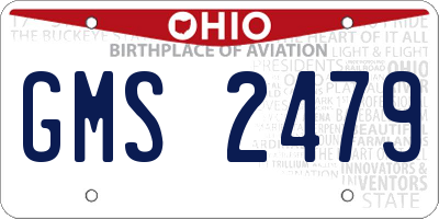 OH license plate GMS2479