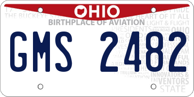 OH license plate GMS2482