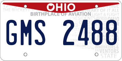 OH license plate GMS2488