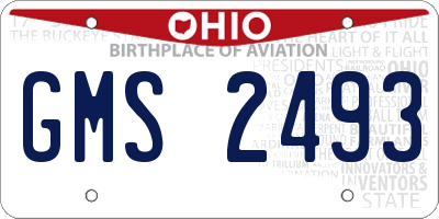 OH license plate GMS2493