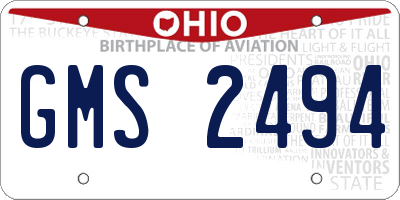 OH license plate GMS2494
