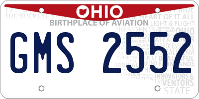 OH license plate GMS2552