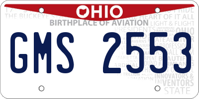 OH license plate GMS2553