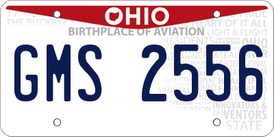 OH license plate GMS2556