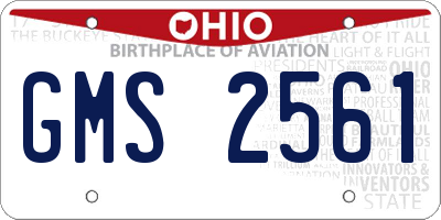 OH license plate GMS2561
