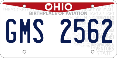 OH license plate GMS2562