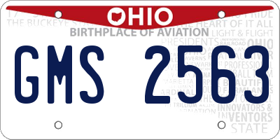 OH license plate GMS2563