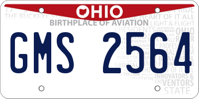 OH license plate GMS2564