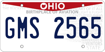 OH license plate GMS2565