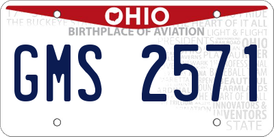 OH license plate GMS2571