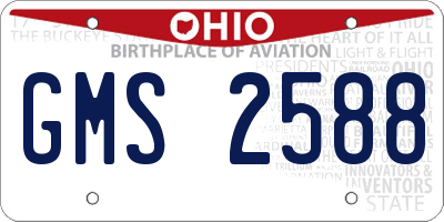 OH license plate GMS2588