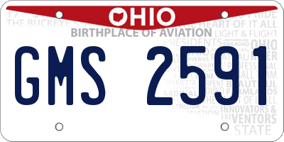 OH license plate GMS2591