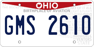 OH license plate GMS2610