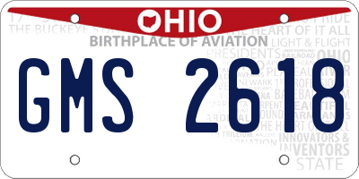 OH license plate GMS2618