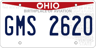 OH license plate GMS2620