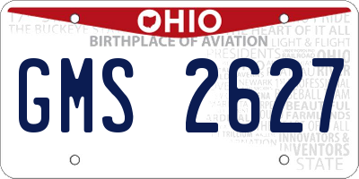 OH license plate GMS2627