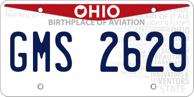 OH license plate GMS2629