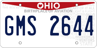 OH license plate GMS2644