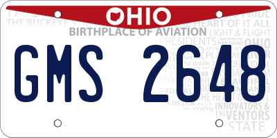 OH license plate GMS2648