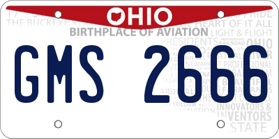 OH license plate GMS2666