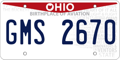 OH license plate GMS2670