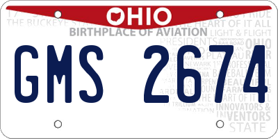 OH license plate GMS2674