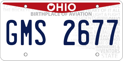 OH license plate GMS2677