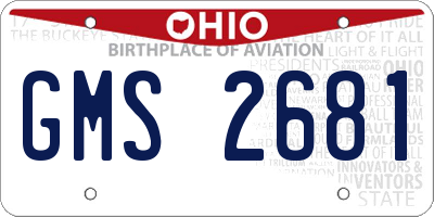 OH license plate GMS2681