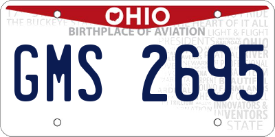 OH license plate GMS2695