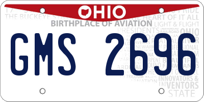 OH license plate GMS2696