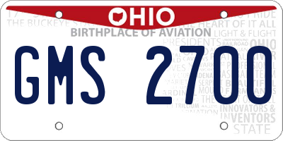 OH license plate GMS2700