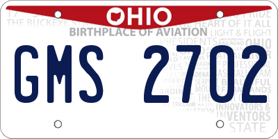 OH license plate GMS2702