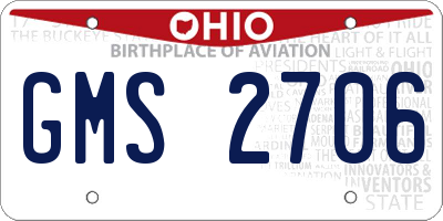 OH license plate GMS2706
