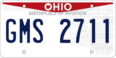OH license plate GMS2711