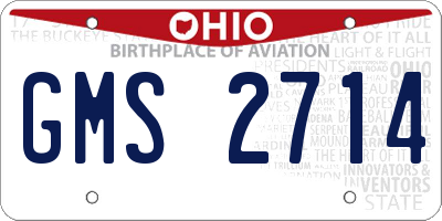 OH license plate GMS2714