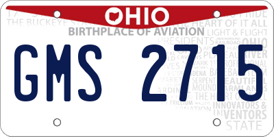 OH license plate GMS2715