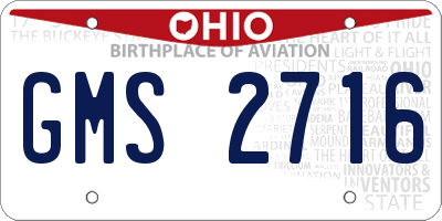 OH license plate GMS2716