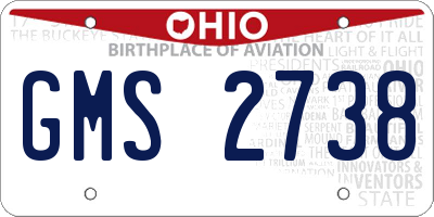 OH license plate GMS2738