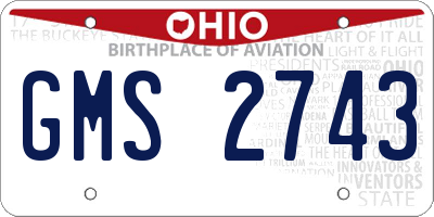OH license plate GMS2743
