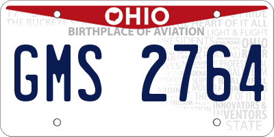 OH license plate GMS2764
