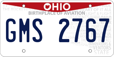 OH license plate GMS2767