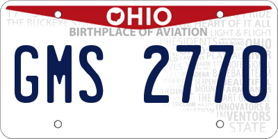 OH license plate GMS2770