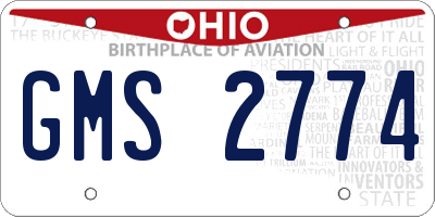 OH license plate GMS2774