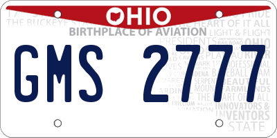OH license plate GMS2777
