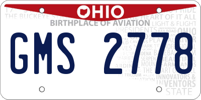 OH license plate GMS2778