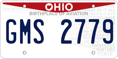 OH license plate GMS2779